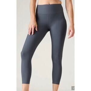 Athleta Interval Tight Leggings Dark Gray High Rise Athletic Yoga Pants New - M